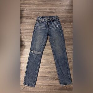 American Eagle Outfitters Dark Blue Distressed Jeans
